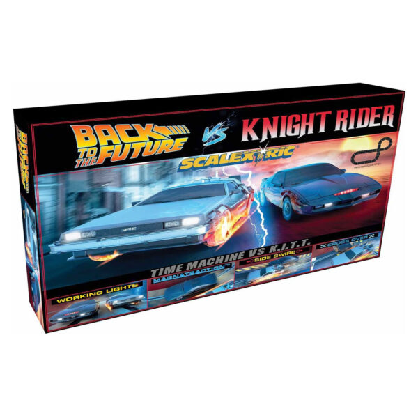 c1431m Scalextric - 1980s TV - Back to the Future vs Knight Rider Race Set