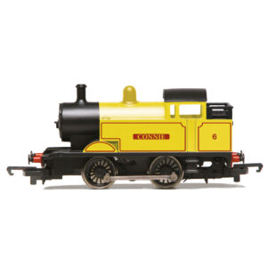 r30338 R30338 Celebrate the 70th anniversary of Hornby in Margate with a reproduction of the Tri-ang Railways No. 6 'Connie' 0-4-0 locomotive in a bright yellow livery and red 'Connie' nameplate with yellow lettering. This model will be perfect for any Hornby history enthusiasts.