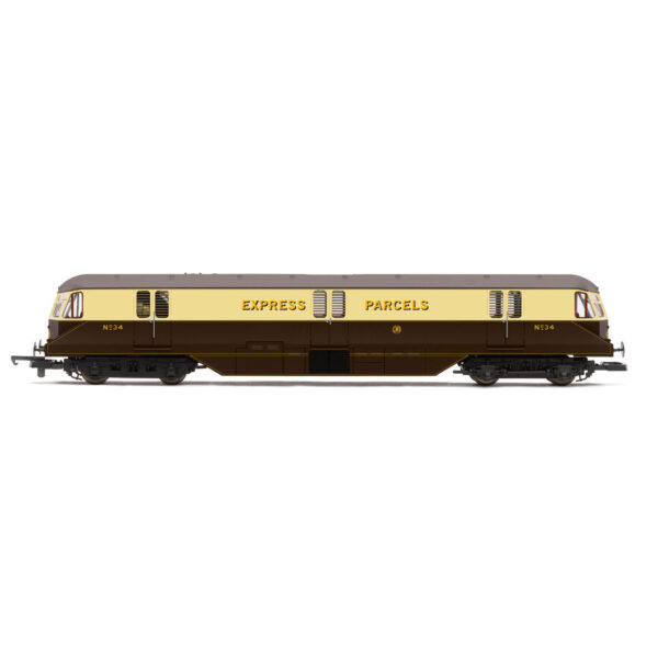 r30384-gwr-parcels-railcar R30384 Hornby RailRoad Plus GWR, Bo-Bo, No. 34 Parcels Car - Era 3