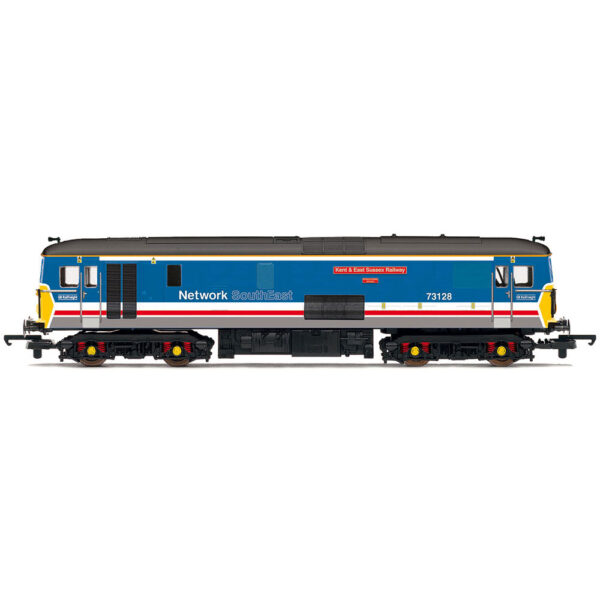 r30432txs-railroad-network-south-east-class-73 R30432TXS Hornby RailRoad Plus: Class 73 - GBRf Network South East - 73128 'Kent & East Sussex Railway' (DCC Sound Fitted)