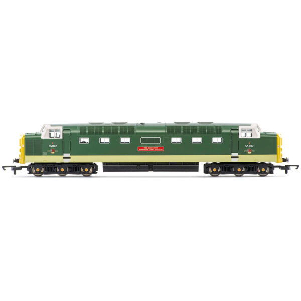 R30438TXS / R30438 - Hornby RailRoad: Class 55 (Deltic) - BR - 55002 'The Kings own Yorkshire Light Infantry' (DCC Sound Fitted) R30438TXS / R30438 - Hornby RailRoad: Class 55 (Deltic) - BR - 55002 'The Kings own Yorkshire Light Infantry' (DCC Sound Fitted)